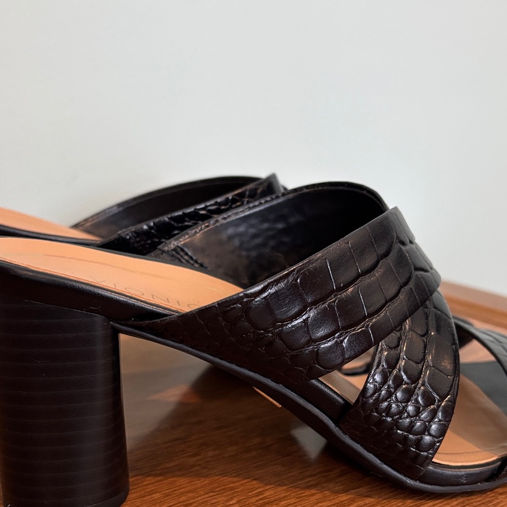Vionic Black Croc-Patterned Mules - image 3